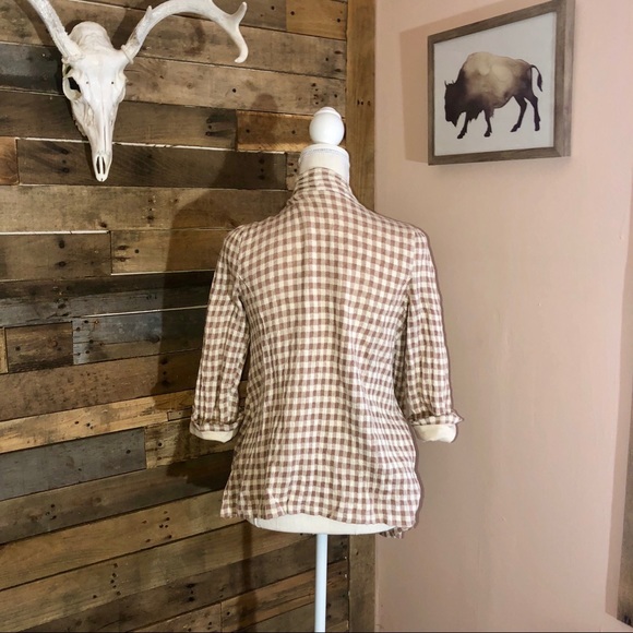 - Knitted & knotted open front checkered cardigan - Picture 3 of 6